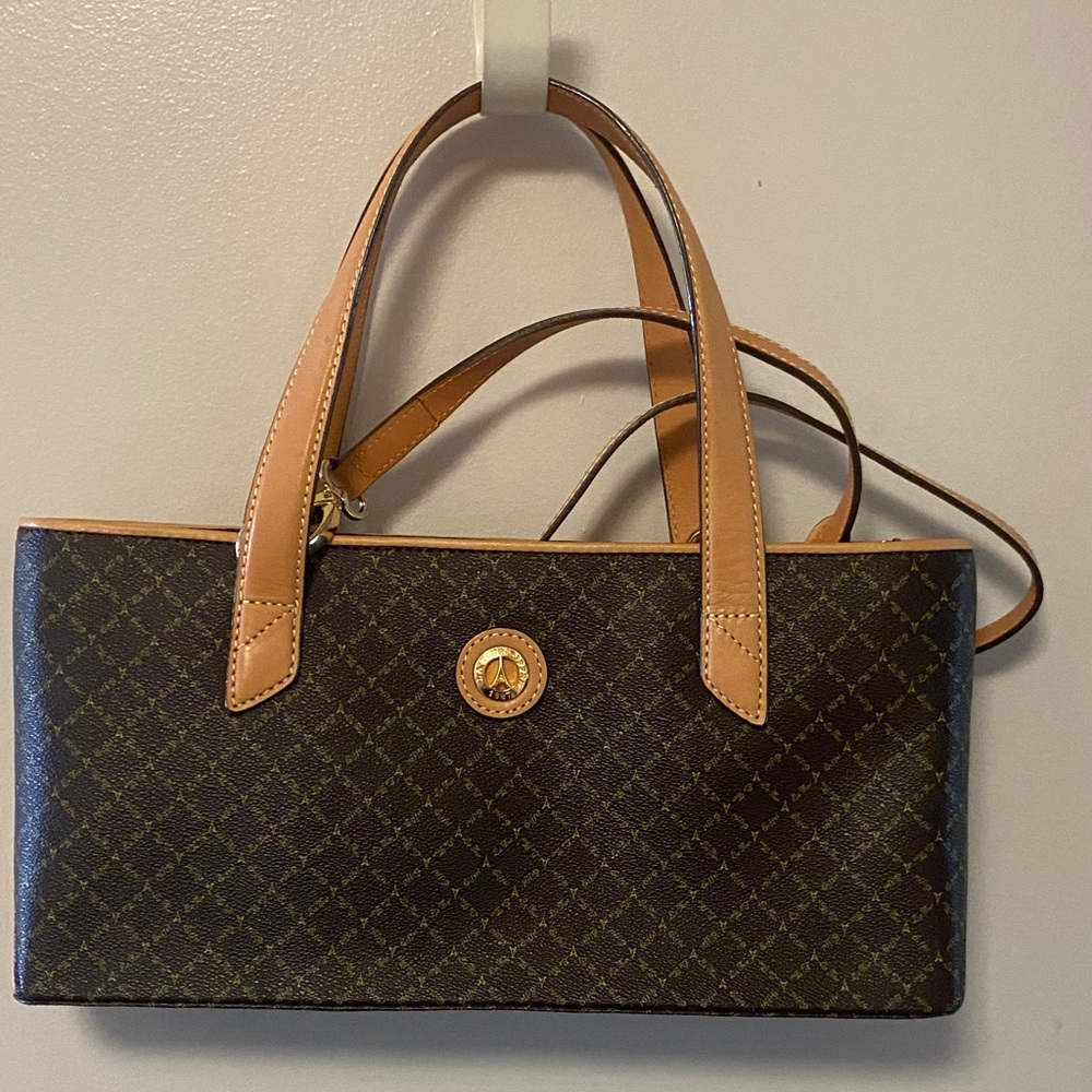 Vintage LA Tour Eiffel Paris 1887 Brown Shoulder Handbag